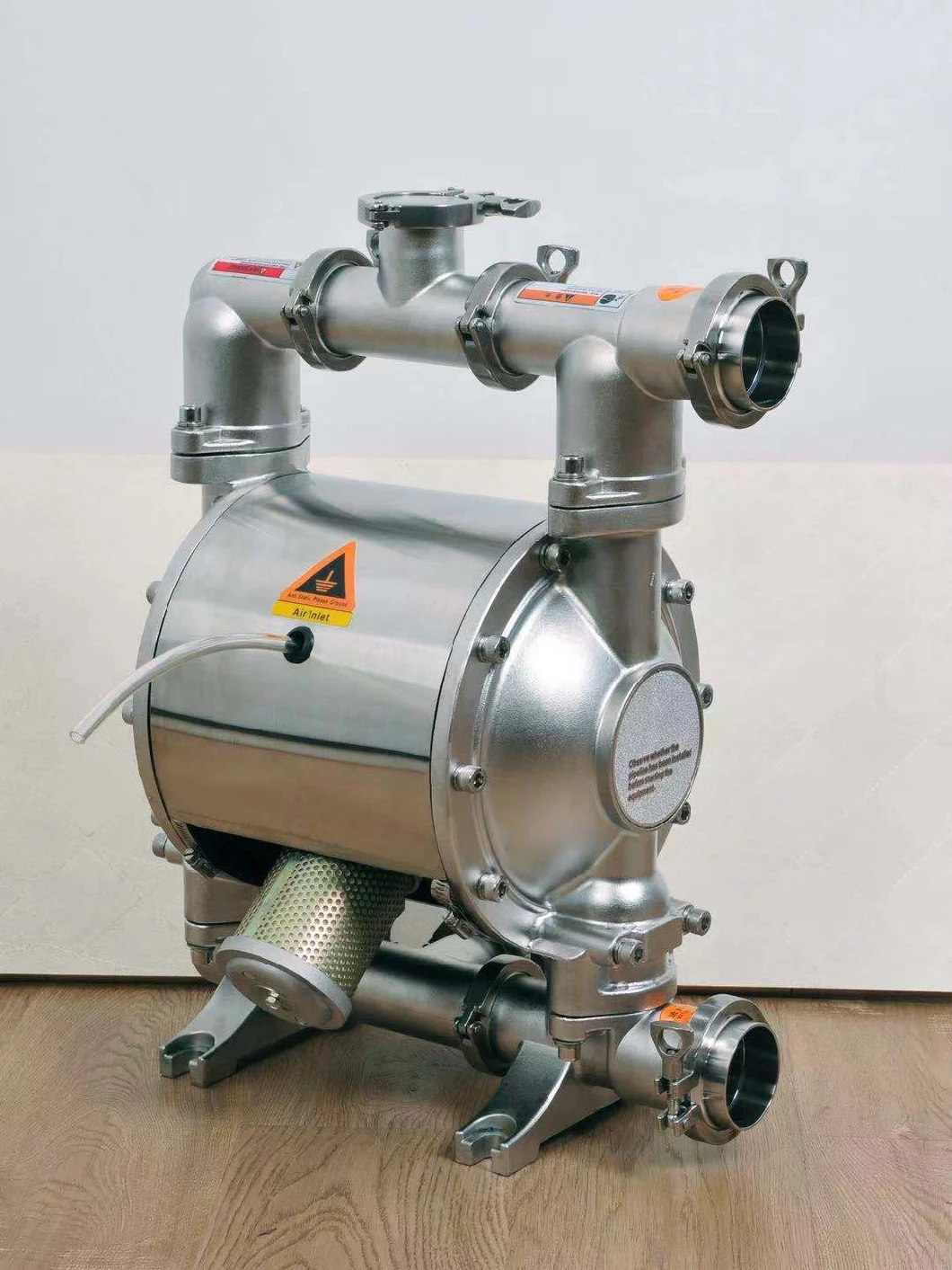Food Grade Sanitary Stainless Steel 304/316L Air Operated Pneumatic Double Diaphragm Pump